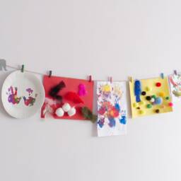 Elephant Kids Art Display, Children's Craft & Work Hanger, Playroom Wall Decor - thumbnail 2
