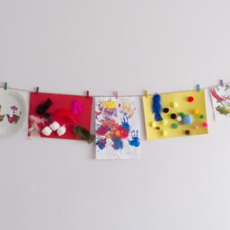 Elephant Kids Art Display, Children's Craft & Work Hanger, Playroom Wall Decor - thumbnail 3