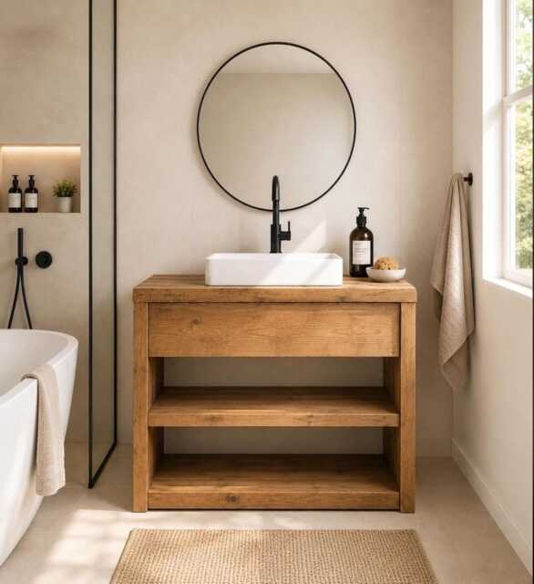 Rustic Bathroom Wash Stand Vanity Sink Unit Washstand Vanities - image 1