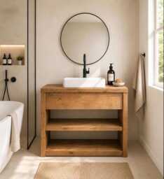 Rustic Bathroom Wash Stand Vanity Sink Unit Washstand Vanities - thumbnail 1