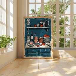 Mediterranean Kitchen Poster, Espresso Coffee Wall Art, Rustic Print - thumbnail 4