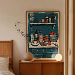 Mediterranean Kitchen Poster, Espresso Coffee Wall Art, Rustic Print - thumbnail 2