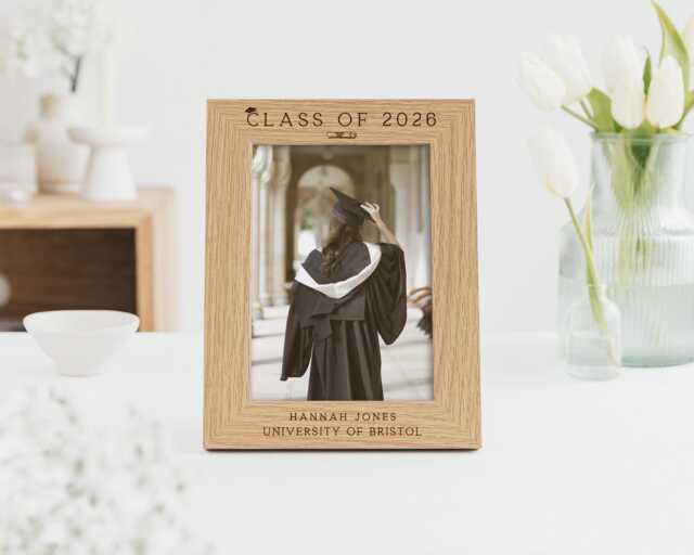 Graduation Gift - Class Of 2026 Congratulations For University Graduate Personalised Frame To Fit 5x7 Or 6x4 Photo - image 1