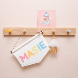 Custom Name Banner Up To 6 Letters. Personalised Felt Nursery Flag. Rainbow, Jungle, Boho, Pastel Kids Room Wall Hanging - thumbnail 2