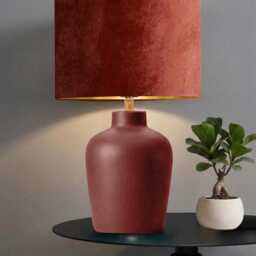 New Luxury Premium Quality Glamour Wine Red Velvet Fabric With Brushed Metallics Lining Lamp Shade Pendant Light in Multi Sizes - thumbnail 2