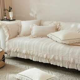 Minimalist 100% Cotton Linen Sofa Cover Anti-Slip Couch Protector