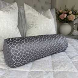 "Aqua Blue Bolster Cushion in Designer Fabric - Home Decor Accent 16"" X 6" - thumbnail 4