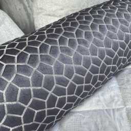 "Aqua Blue Bolster Cushion in Designer Fabric - Home Decor Accent 16"" X 6" - thumbnail 2