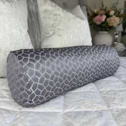 "Aqua Blue Bolster Cushion in Designer Fabric - Home Decor Accent 16"" X 6"