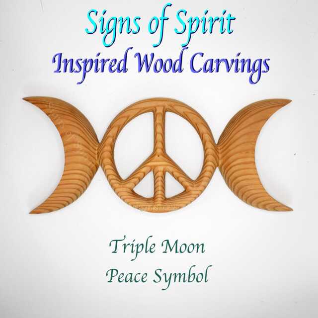 Triple Moon Peace Symbol-Celtic Goddess-Wiccan Pagan Sign Wall Hanging - image 1