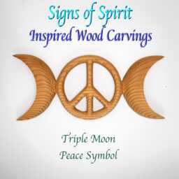 Triple Moon Peace Symbol-Celtic Goddess-Wiccan Pagan Sign Wall Hanging - thumbnail 1