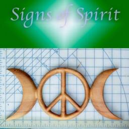 Triple Moon Peace Symbol-Celtic Goddess-Wiccan Pagan Sign Wall Hanging - thumbnail 3