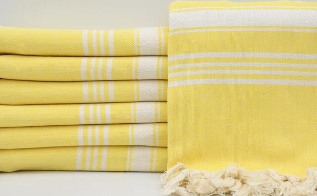 "Bright Yellow Towel, Turkish Towel, 40""x70" - image 1