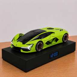Lamborghini Terzo Millennio Alarm Clock - Realistic Engine Sound, Working Headlights, Handmade, Car Enthusiast Gift