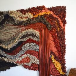Sculptural Fiber Installation - Extra Large Wool Wall Art Contemporary Hand-Dyed Textile Sculpture - thumbnail 2