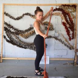 Sculptural Fiber Installation - Extra Large Wool Wall Art Contemporary Hand-Dyed Textile Sculpture - thumbnail 3
