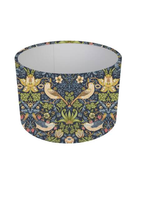 William Morris Strawberry Thief Navy Cylinder/Drum Lampshades Pendant Shade Table, Colourful Home Decor, Handmade in Uk, Custom - image 1