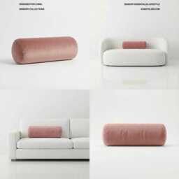 Plush Velvet Bolster Pillow Round Rose Cushion, Neck & Lumbar Support - thumbnail 3