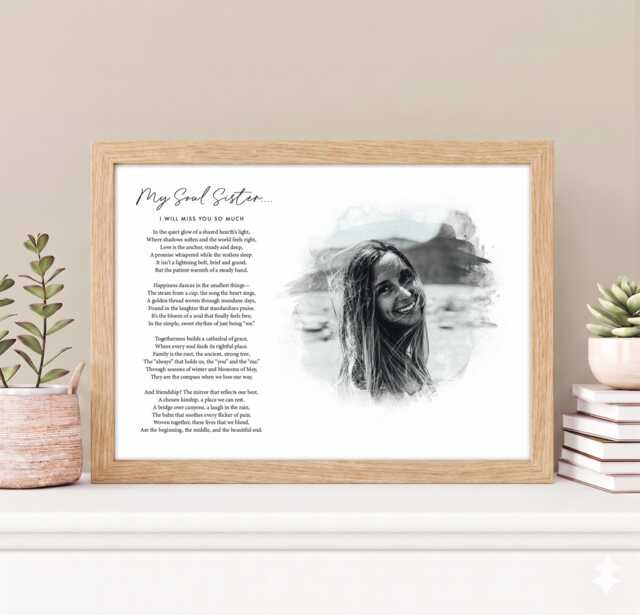 Miss You Personalised Photo Print. Use Your Own Words & Image. Framed Wall Art Decor For Home. Keepsake Custom Gift - image 1