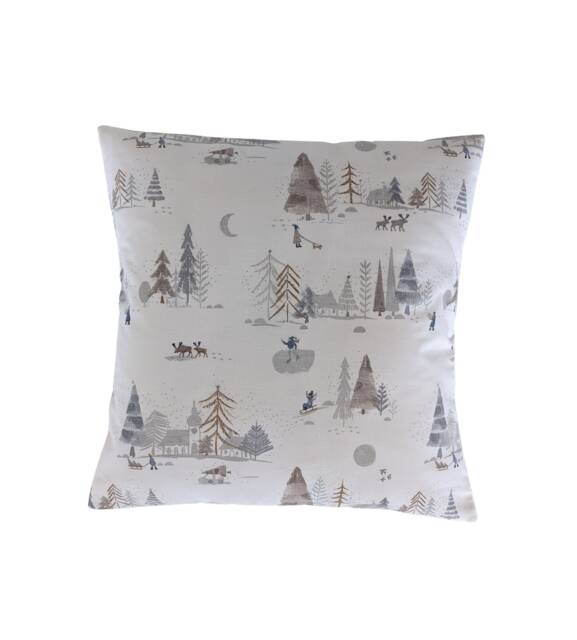 Christmas Skiing Village Trees Cushion Cover 16 - image 1