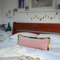 Long Lumbar - Blush Velvet Throw Pillow Pink & Gold Cushion Nursery - thumbnail 2