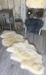 Oyster Cream Sheepskin Genuine Rug Double. Luxury Fleeces, Create Hygge