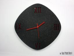Black Granite Concrete Wall Clock/Modern Oval With Textured Roman Numbers Home Decor Housewarming Gift Idea