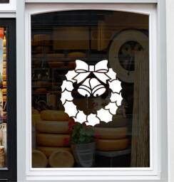 Wreath Christmas Window Sticker Xmas Shop Display Festive Home Decoration Decal - thumbnail 1