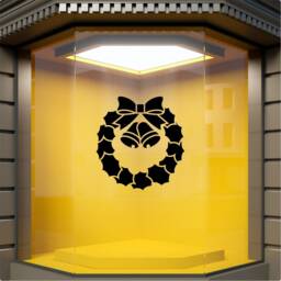 Wreath Christmas Window Sticker Xmas Shop Display Festive Home Decoration Decal - thumbnail 2