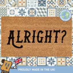 Alright British Quote Custom Doormat, Funny Gift Idea, Coconut Coir Welcome Mat, Housewarming Gift, New Home Fast UK Delivery - thumbnail 1