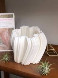 3D Printed Fractal Planter - Geometric Vase, Modern Home Decor - thumbnail 1