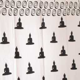 Hand Block Printed Cotton Tab Top Curtains, Loop Curtains, Buddha, Nirvana, Boho , Bohemian, Serene - thumbnail 3
