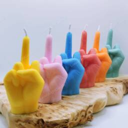 Middle Finger Candle Handmade Vegan Soy Wax Funny Gift - thumbnail 2