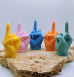 Middle Finger Candle Handmade Vegan Soy Wax Funny Gift - thumbnail 1