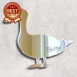 Personalized Acrylic Mirror Wall Art Engraved Duck Decor