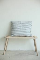 Linen Pillow Case in Blue Striped Color - Bedding Pure Linen Stonewashed Sham