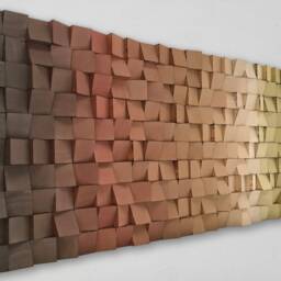 Reclaimed Wood Wall Art - Ombre Wooden Mosaic, Sound Diffuser - thumbnail 4