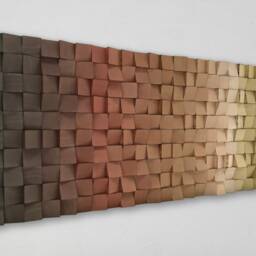 Reclaimed Wood Wall Art - Ombre Wooden Mosaic, Sound Diffuser - thumbnail 3