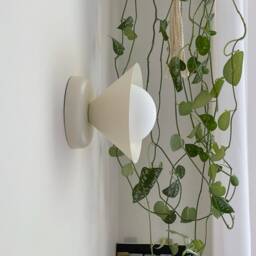 Minimal Brass Wall Lamp Glass Globe Sconce Light Mid Century Cone Bronze [Emily] - thumbnail 3