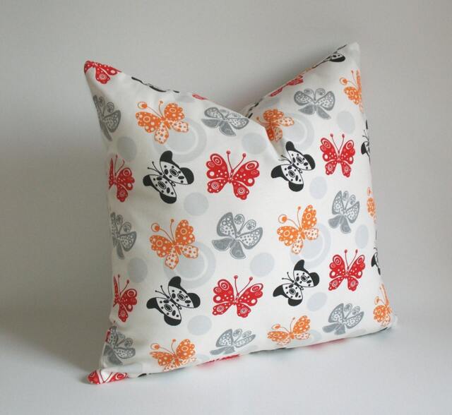 Butterfly Pillow Cover Set Canvas Cotton Decorative Pillows - 18x18 Inch - image 1