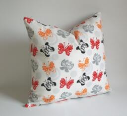 Butterfly Pillow Cover Set Canvas Cotton Decorative Pillows - 18x18 Inch - thumbnail 1