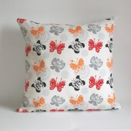 Butterfly Pillow Cover Set Canvas Cotton Decorative Pillows - 18x18 Inch - thumbnail 2