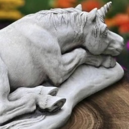 Concrete Unicorn Statue Stone Horse Sculpture Cement Animal Decoration Handmade Art Front Door Ornament Unicorn Lover Gift Yard - thumbnail 2