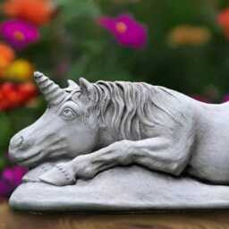 Concrete Unicorn Statue Stone Horse Sculpture Cement Animal Decoration Handmade Art Front Door Ornament Unicorn Lover Gift Yard - thumbnail 4