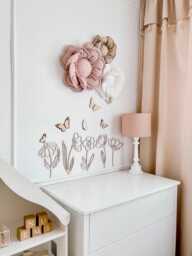 Wooden Flowers Butterflies Wanddeko Fleurs Murales Boho Nursery Deko Chambre B??b?? Geschenk Handmade D??coration Bois - thumbnail 1