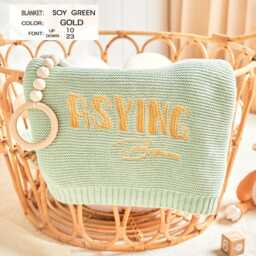 Personalized Embroidered Cotton Baby Blanket Newborn Gift