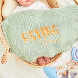 Personalized Embroidered Cotton Baby Blanket Newborn Gift - thumbnail 2