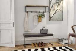 Lina 35cm Modern Bench/Seat in The Hall Living Room Bedroom Unique Look Strong Metal Frame Hand Made Poland