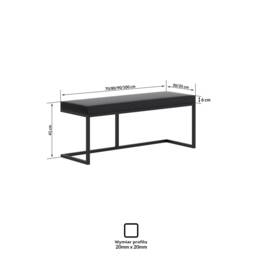 Lina 35cm Modern Bench/Seat in The Hall Living Room Bedroom Unique Look Strong Metal Frame Hand Made Poland - thumbnail 2