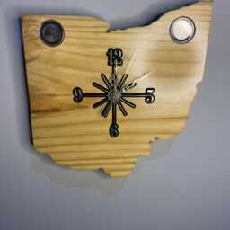 Ohio Handmade State Quarter Clock With Inlaid Quarters. Choice Of Wood. Customizable - thumbnail 3